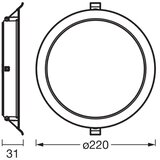Osram KOMPLET 6x ugradna LED svetiljka ESSENTIAL LED/18W/230V prečnik 22 cm bela | Eponuda.com