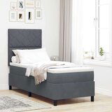 Box Spring Krevet s Madracem &amp LED Tamno Siva 80x200 cm Baršun Cijene