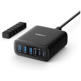 Anker namizni polnilnik Gan 6-portni, 3x USB-C / 3x USB-A, 112W, črn, A2154G11 | Shoptok.si