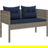vidaXL Set vanjskih sofa Siva i plava Ratan s metalnim okvirom Standard | shoptok.hr