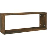  Kockaste zidne police 6 kom dimljeni hrast 60x15x23 cm drvene | shoptok.hr