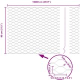  Heksagonalna ograda 0,8 x 100 m Pocinčani čelik Srebrna | shoptok.hr