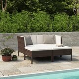Maison Chic Seti vrtnega pohištva - Vrtna garnitura - Vrtni pohištvo set z blazinami 4-delna poli ratan rjava, (21806449) | Shoptok.si
