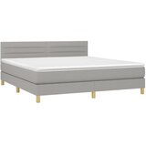  box spring s madracem LED svjetlosivi 160x200 cm tkanina | shoptok.hr