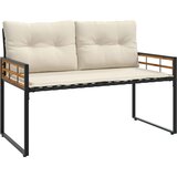  Drvena klupska klupa s jastukom Krema 114 x 55 x 77 cm | shoptok.hr