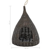  Kućica za mačke s jastukom siva 40 x 60 cm od prirodne vrbe | shoptok.hr