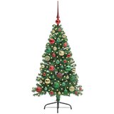 vidaXL Umjetno predsvijetljeno božićno drvce Zelena 120 cm PVC | shoptok.hr