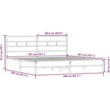 Metalni Kovinski posteljni okvir brez vzmetnice sonoma hrast 200x200 cm, (21611200) | Shoptok.si