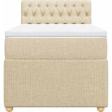  Krevet s oprugama i madracem krem 90 x 200 cm od tkanine | shoptok.hr