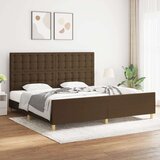  Okvir za krevet s uzglavljem tamnosmeđi 200x200 cm od tkanine | shoptok.hr