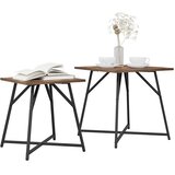  Set pomoćnih stolića 2 pcs Dimnjeni hrast i crna | Eponuda.ba