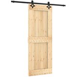  Klizna vrata 80 x 210 cm Čvrsta borovina (neobrađena) | shoptok.hr