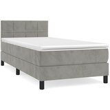 Box spring krevet s madracem svjetlosivi 90x190 cm baršunasti | shoptok.hr