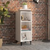 The Living Store Komoda visok sijaj bela 34,5x32,5x90 cm konstruiran les - Komoda, (21663528) Cene