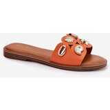Boto Women's Flat Sandals With Golden Pins Orange Nalothiel | shoptok.hr