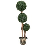 vidaXL Umetni pušpan z loncem okrogel zelene barve 119 cm | Shoptok.si