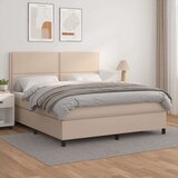  Box spring postelja z vzmetnico kapučino 180x200cm umetno usnje, (20892649) Cene