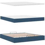 vidaXL Otomanski posteljni okvir z vzmetnico moder 160x200 cm blago | Shoptok.si