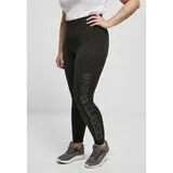 Urban Classics Ladies High Waist Branded Leggings Black/black