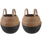  Saksija za biljke s ručkama 2 pcs Crna Ø 22 x 20 cm | shoptok.hr