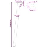  Noge za konzolni stol 4 kom. Prirodni čelik 72 cm Čelik | shoptok.hr