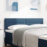 vidaXL Vzglavje z linijskim dizajnom Modro 140 cm Tkanina, (22049623) | Shoptok.si