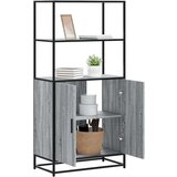vidaXL Visoka omara siva sonoma 68x35x139 cm inženirski les in kovina | Shoptok.si