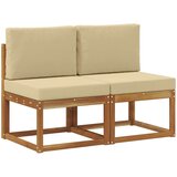  2 Komad Srednja sofa za van Čvrsto drvo akacije Prirodna | shoptok.hr