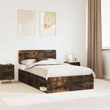  Konstrukcija postelje z vzglavjem Dimljeni oreh 120 x 200 cm, (5000103043) | Shoptok.si
