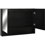  LED kupaonski ormarić s ogledalom crni 80 x 15 x 60 cm MDF | shoptok.hr