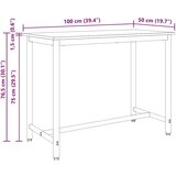  Stol Sonoma hrast 100 x 50 x 76 5 cm Inženjerska drva i čelik | shoptok.hr