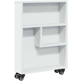 vidaXL Uska kolica za pohranu bijela 48x13x68 cm od konstruiranog drva | shoptok.hr