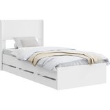  Krevetna konstrukcija s pohranom i uzglavljem s ladicama Bijela 75 x 190 cm | Shoptok.si