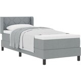 vidaXL Krevet s oprugama s madracem svijetlosive boje 80x200 cm tkanina, Uzglavlje dijamantnog bloka dizajn svijetlosivo 80 cm tkanina Cijene