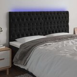 vidaXL LED posteljno vzglavje črno 180x7x118/128 cm žamet | Shoptok.si