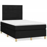 vidaXL Box spring postelja z vzmetnico LED črna 120x190 cm blago Cene