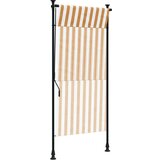 vidaXL Zunanje rolo senčilo oranžno in belo 120x270 cm tkanina jeklo | Shoptok.si