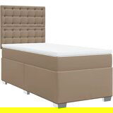 vidaXL Box spring postelja z vzmetnico kapučino 90x200 cm umetno usnje, (21321242) | Shoptok.si
