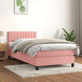 Box spring krevet s madracem ružičasti 90x200 cm baršunasti | shoptok.hr