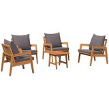 Bistro set s jastukom 5 pcs Smeđa Čvrsto drvo akacije | Eponuda.com