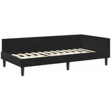  Kutni okvir kreveta s uzglavljem Crna 90 cm x 190 cm Baršun | shoptok.hr