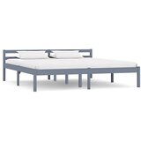  Okvir za krevet od masivne borovine sivi 160 x 200 cm | shoptok.hr
