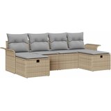  Sjedeća garnitura za vrt 6 kom. Poli ratan Crna 251 x 117 x 85 cm | Shoptok.si