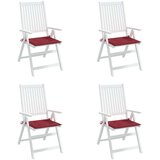 vidaXL Blazine za vrtne stole 4 kosi vinsko rdeče 50x50x3 cm blago | Shoptok.si