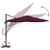  Roma dežnik Rdeča 286 x 285 x 265 cm Poliester in aluminij, (5000045840) | Shoptok.si