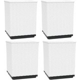 Maison Chic Cvetlični Lonec - Visoki lonci 4 kosi beli 30x30x37 cm polipropilen, (22057476) | Shoptok.si