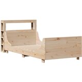vidaXL Posteljni okvir z vzglavjem bel 75x190 cm trdna borovina, (21303490) | Shoptok.si