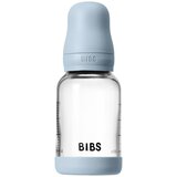 Bibs steklenička steklena silikon 120 ml, počasen pretok Baby Blue | Shoptok.si