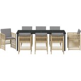  Vrtni set za objed 9 pcs Bež Čelik s prahom premazan | shoptok.hr