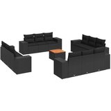  13-dijelni set vrtnih sofa s jastucima poliratan crni | shoptok.hr